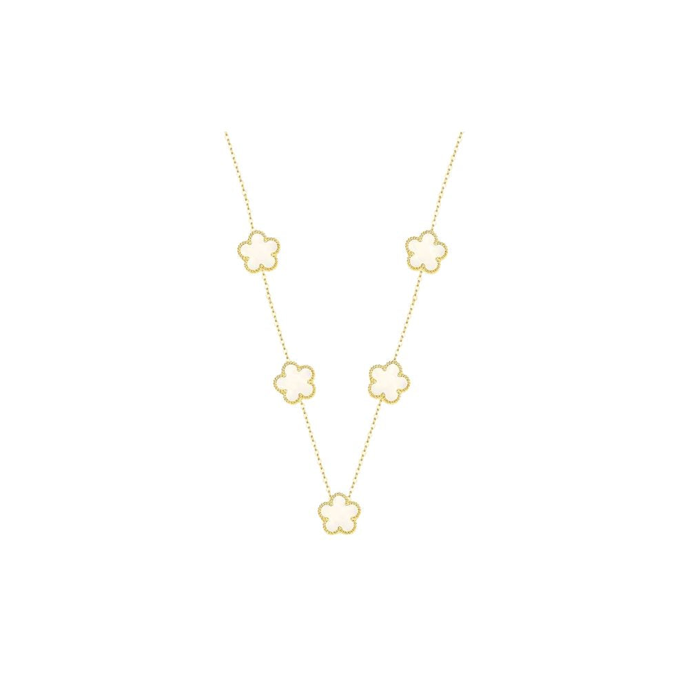 316 Stainless Steel Five Leaf Pearl Necklace