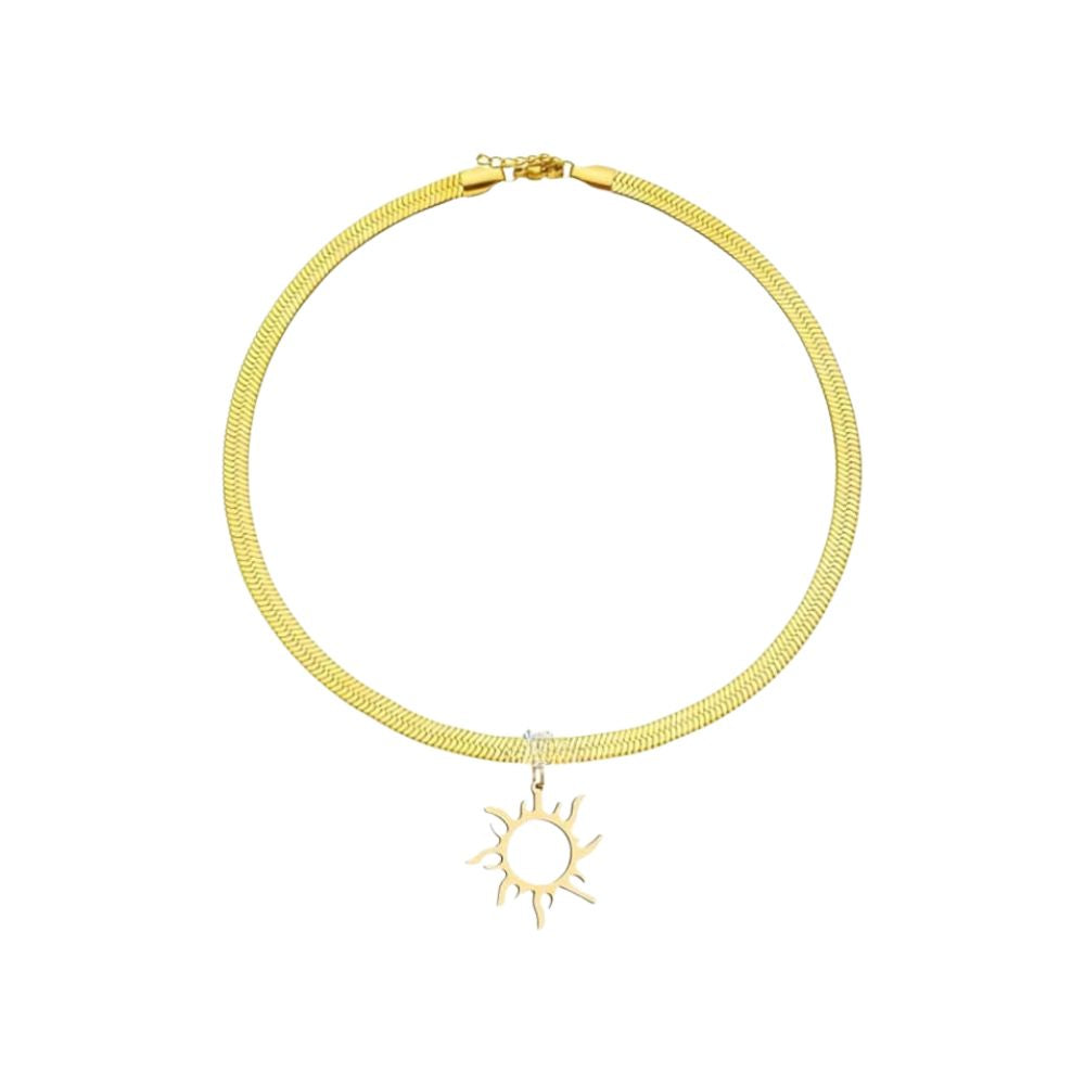 316 Stainless Steel Solid Sun Necklace