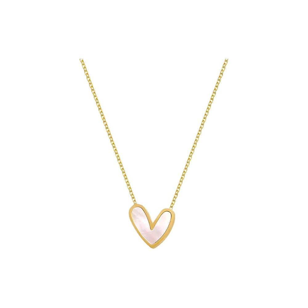 316 Stainless Steel Pearl Heart Necklace