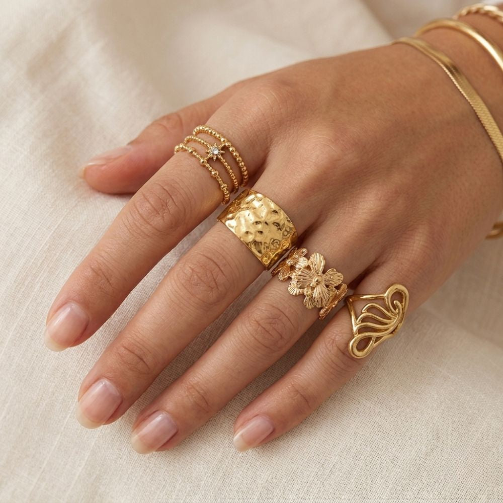 316 Stainless Steel Realm of The Rings(4pcs)