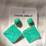 Bohemian Vacation Style Raffia Earrings