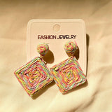 Bohemian Vacation Style Raffia Earrings