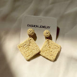 Bohemian Vacation Style Raffia Earrings