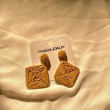 Bohemian Vacation Style Raffia Earrings