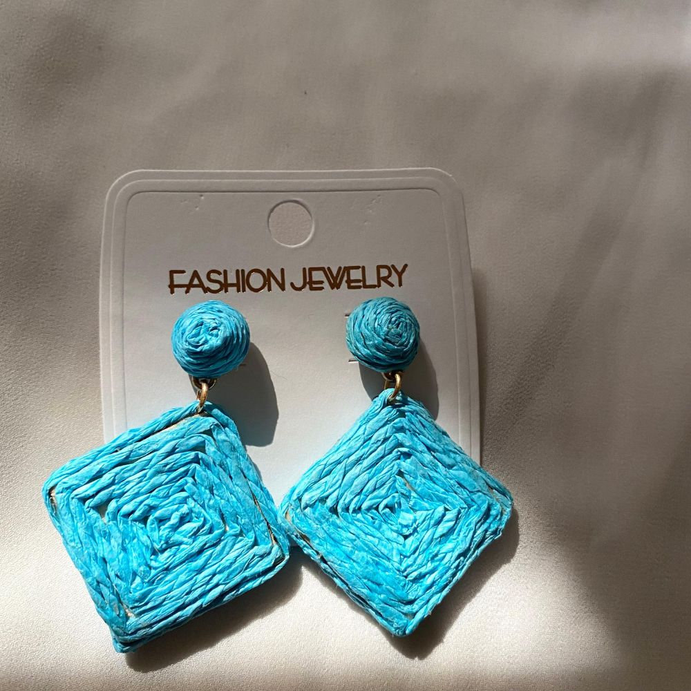 Bohemian Vacation Style Raffia Earrings
