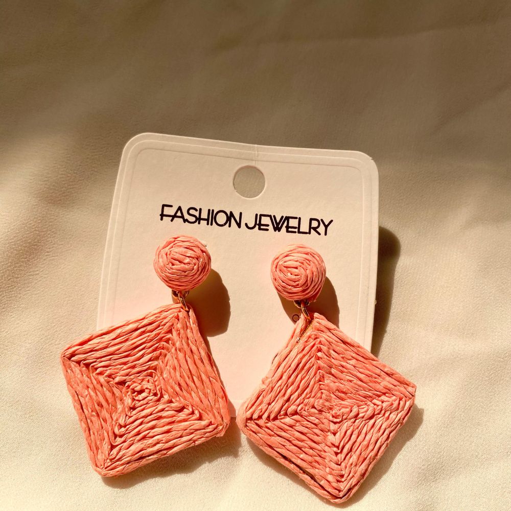 Bohemian Vacation Style Raffia Earrings