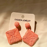 Bohemian Vacation Style Raffia Earrings