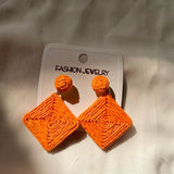Bohemian Vacation Style Raffia Earrings