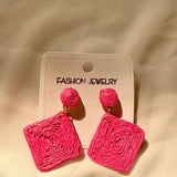 Bohemian Vacation Style Raffia Earrings