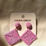Bohemian Vacation Style Raffia Earrings