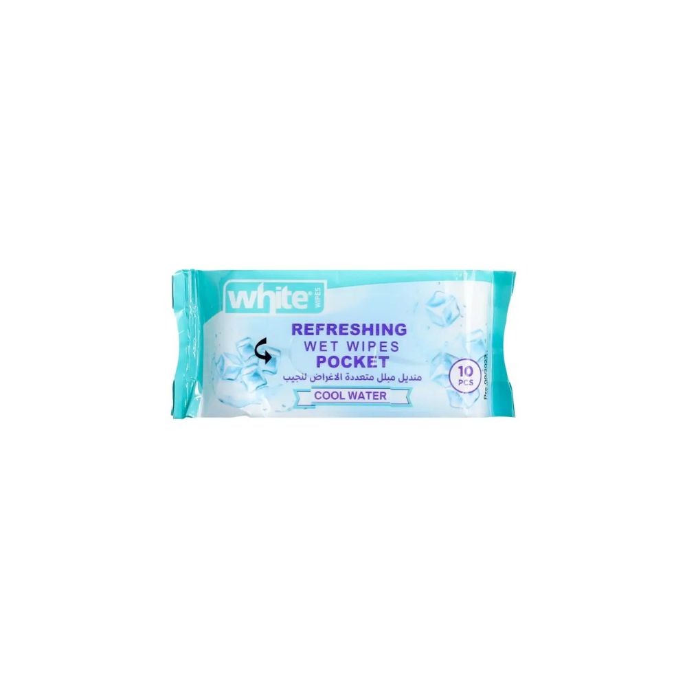 White Pocket Wet Wipes 10 Pcs