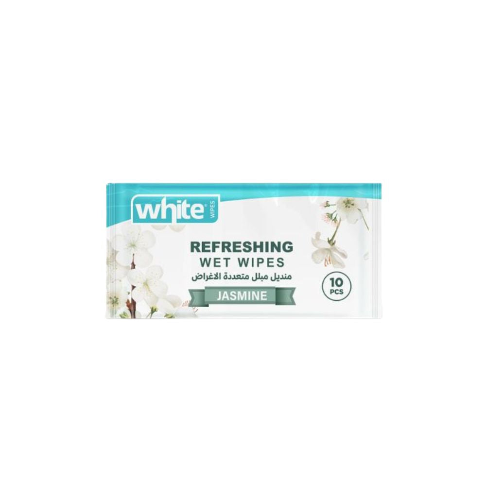 White Pocket Wet Wipes 10 Pcs