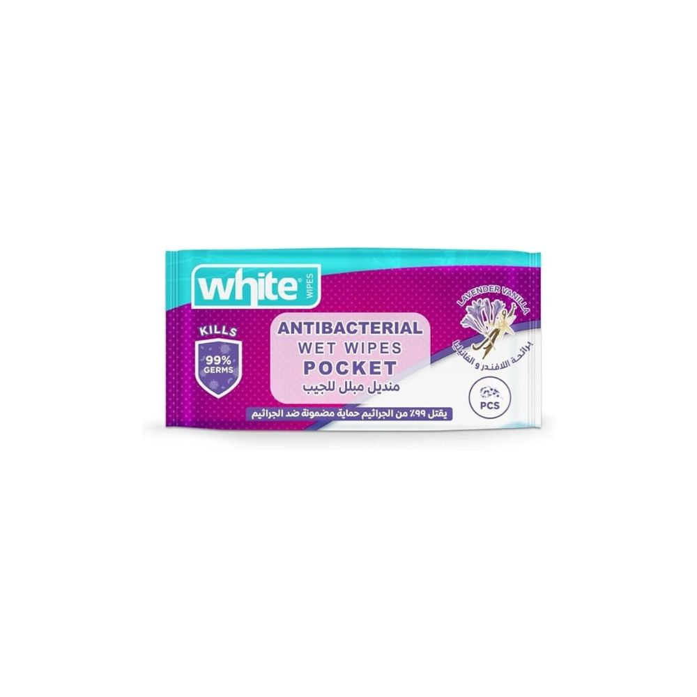 White Pocket Wipes 15 Pcs