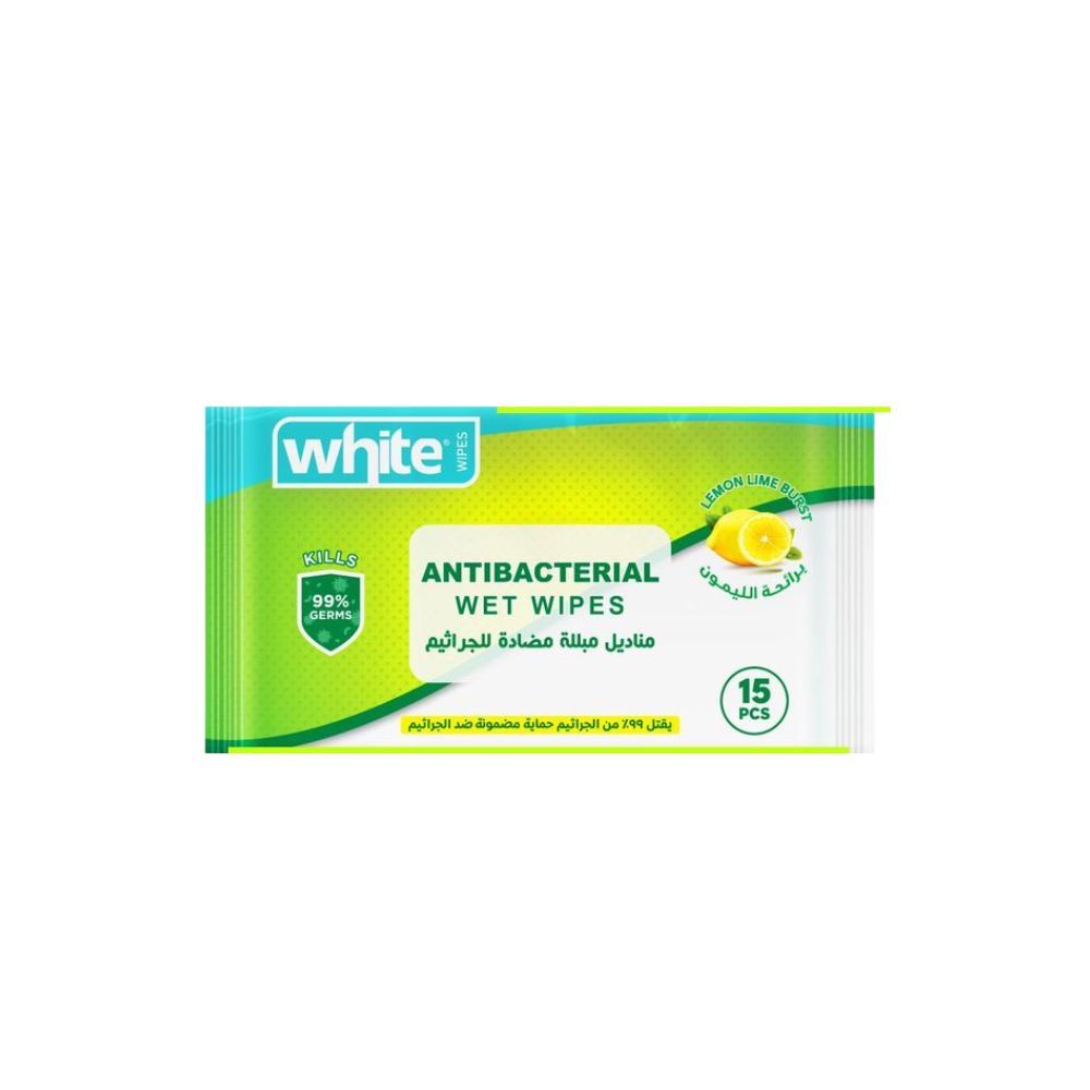 White Pocket Wipes 15 Pcs